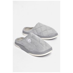 Капці кімнатні чоловічі сірого кольору на хутрі 189319L