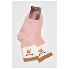Носки детские махровые для девочки розового цвета 189434L