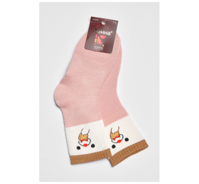 Носки детские махровые для девочки розового цвета 189434L
