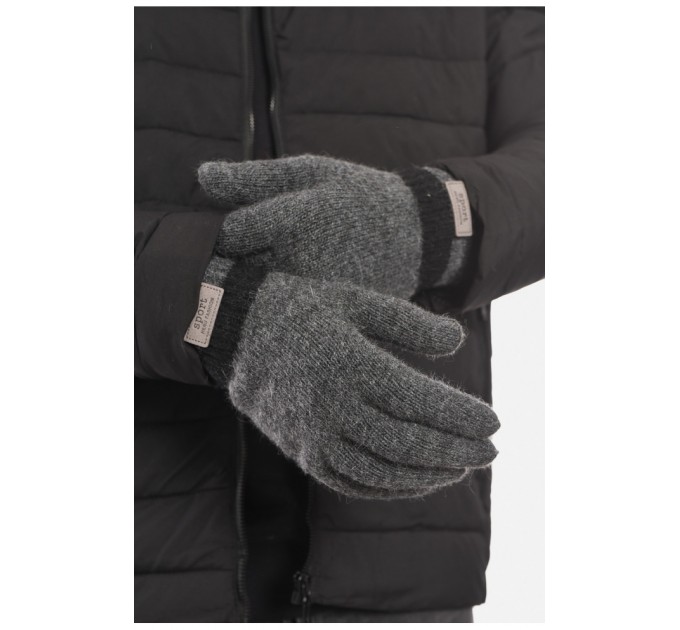 Рукавички чоловічі акрилові утеплені сірого кольору 189460L