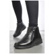 Черевики жіночі на хутрі чорного кольору на блискавці 189509L