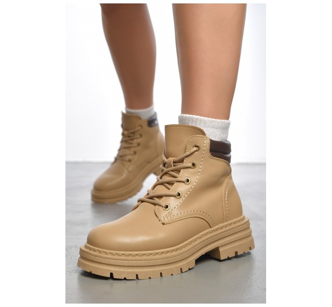 Черевики жіночі демісезонні бежевого кольору 189841L
