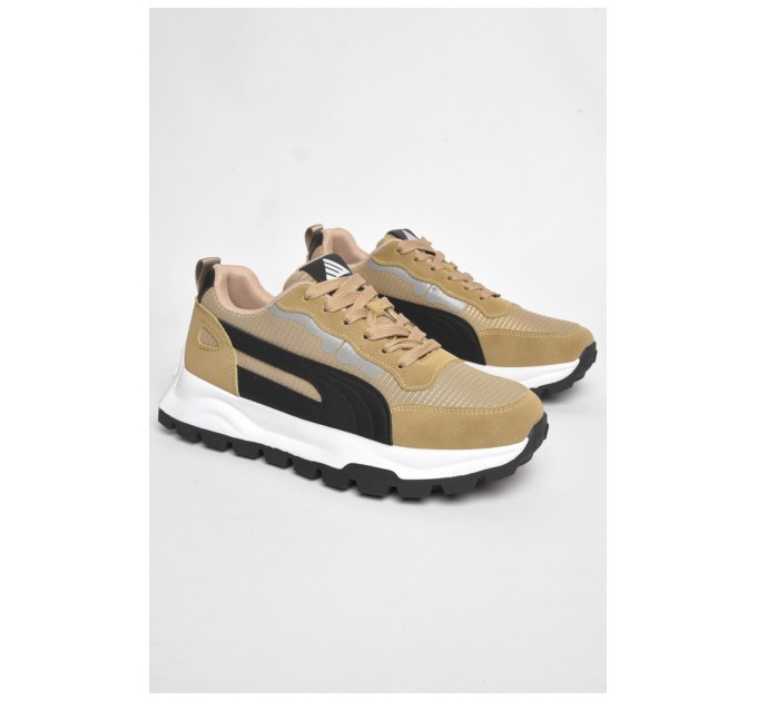 Кросівки чоловічі бежевого кольору на шнурівці 189879L