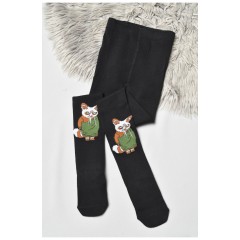 Колготи дитячі з малюнком чорного кольору 189926L