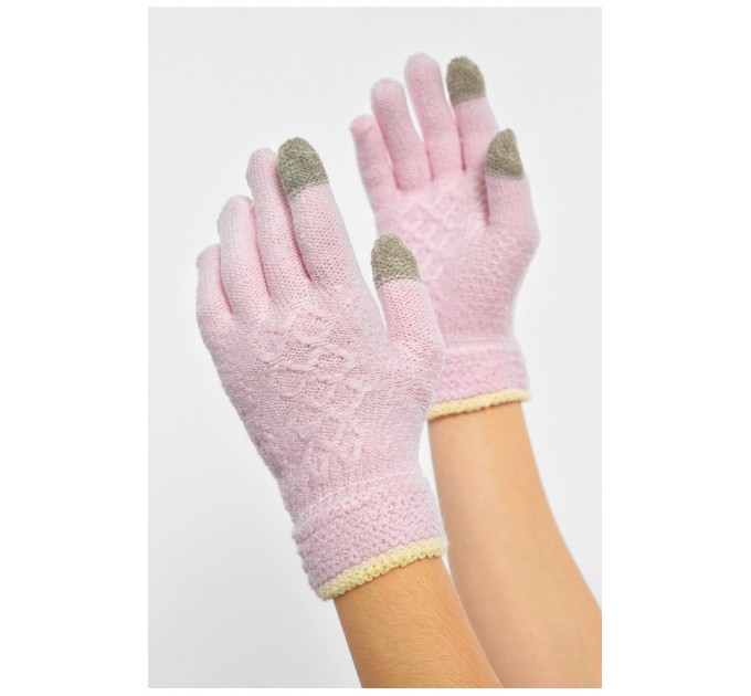 Перчатки женские сенсорные розового цвета 190019L