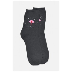 Шкарпетки жіночі махрові чорного кольору 190086L