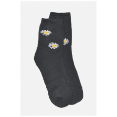 Шкарпетки жіночі махрові чорного кольору 190155L