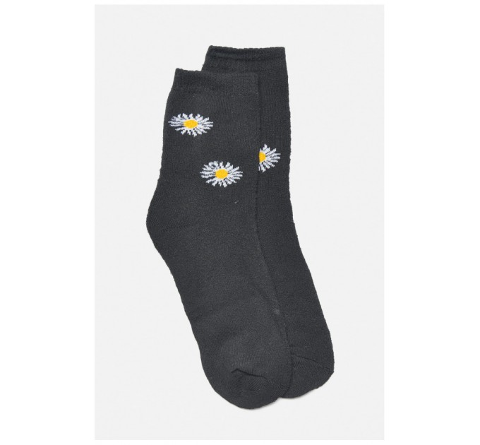 Шкарпетки жіночі махрові чорного кольору 190155L