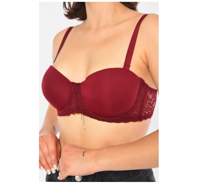 Бюстгальтер жіночий бордового кольору чашка С 190413L