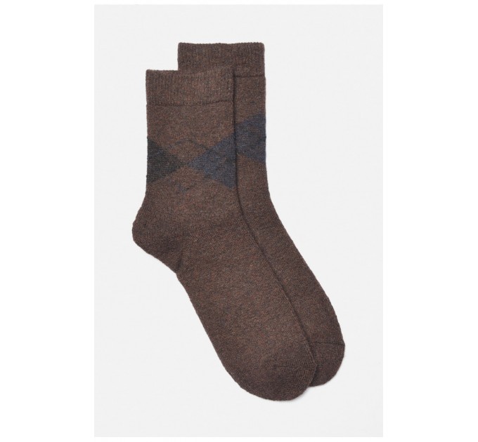 Шкарпетки чоловічі махрові ангорові коричневого кольору 190510L