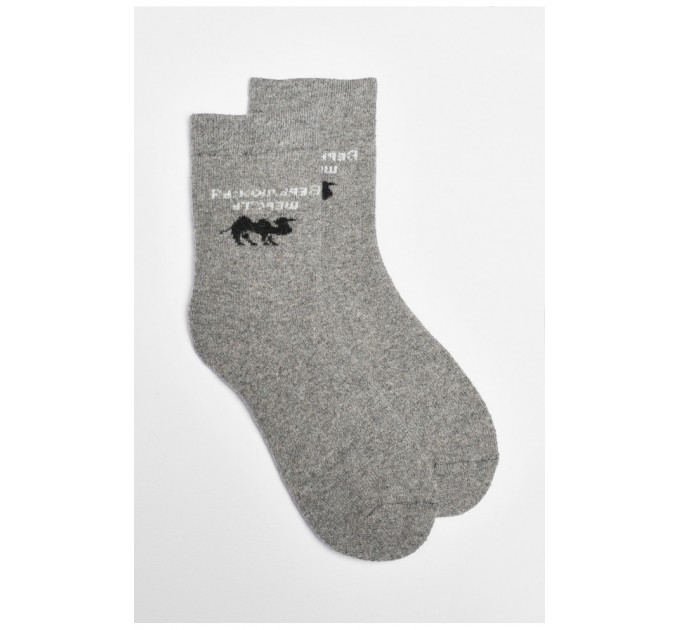 Шкарпетки чоловічі махрові ангорові сірого кольору 190516L