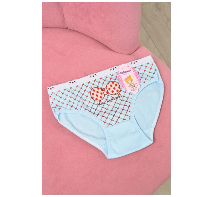Трусики дитячі для дівчинки блакитного кольору з малюнком 190712L