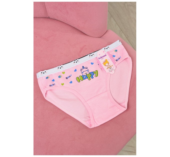 Детские трусики для девочки розового цвета с рисунком 190720L
