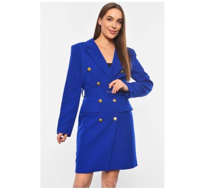 Сукня-піджак жіноча однотонна синього кольору 191000L
