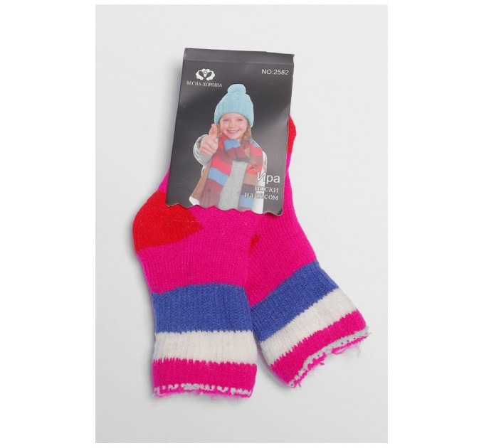 Шкарпетки дитячі з начісом рожевого кольору 191020L