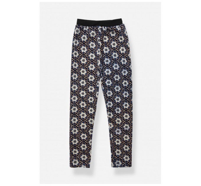 Лосини дитячі велюрові для дівчинки з начісом синього кольору 191086L