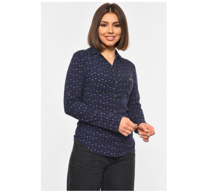 Сорочка жіноча темно-синього кольору 191114L