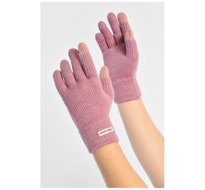 Перчатки женские сенсорные лилового цвета утепленные 191142L