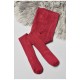 Колготи дитячі махрові для дівчинки однотонні бордового кольору 191592L