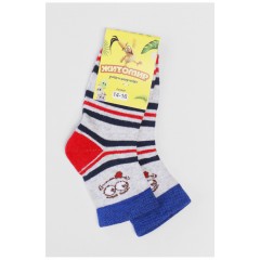 Шкарпетки підліткові сірого кольору в смужку 191619L