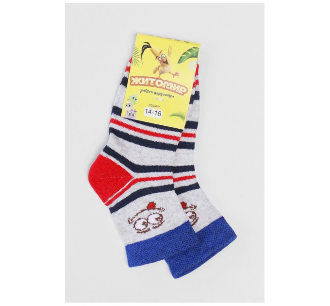 Шкарпетки підліткові сірого кольору в смужку 191619L