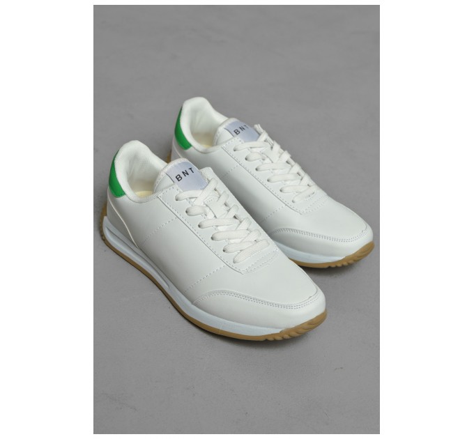 Кросівки чоловічі білого кольору на шнурівці 191628L