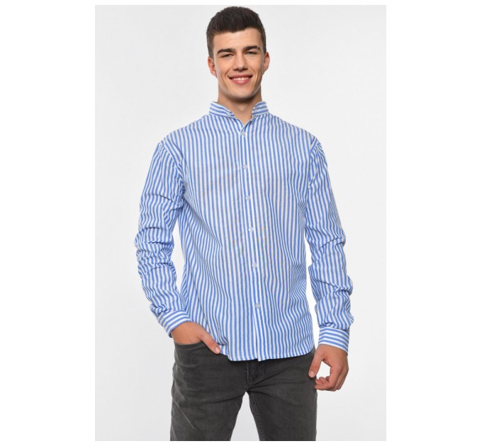 Сорочка чоловіча біло-блакитного кольору 191644L