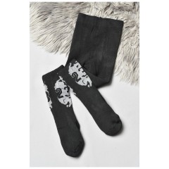 Колготи дитячі махрові для хлопчика чорного кольору з малюнком 191737L