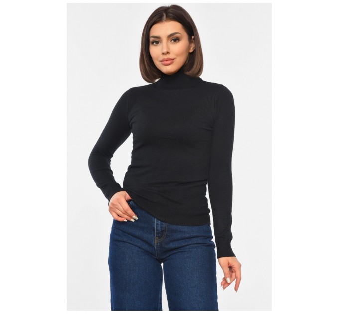 Гольф жіночий трикотажний чорного кольору 191838L