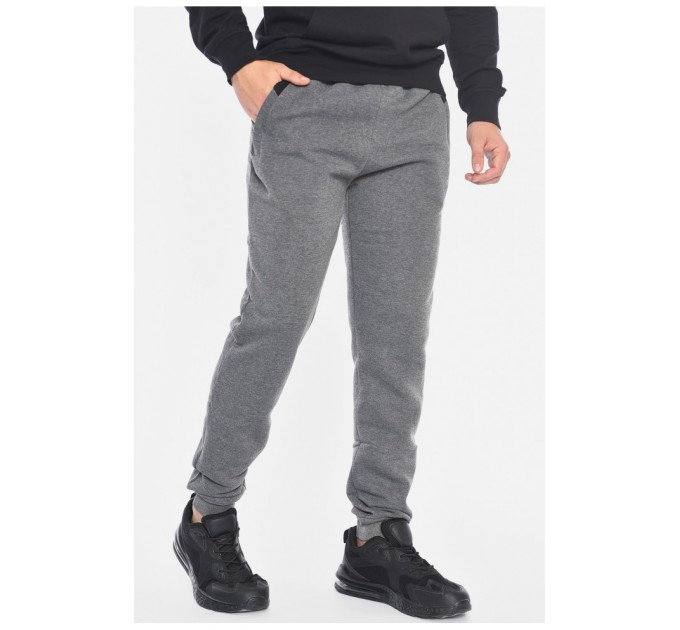 Спортивні штани чоловічі на флісі сірого кольору 191964L
