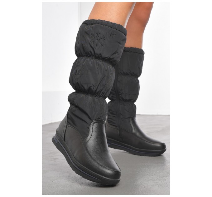 Сапоги женские зимние черного цвета 192076L