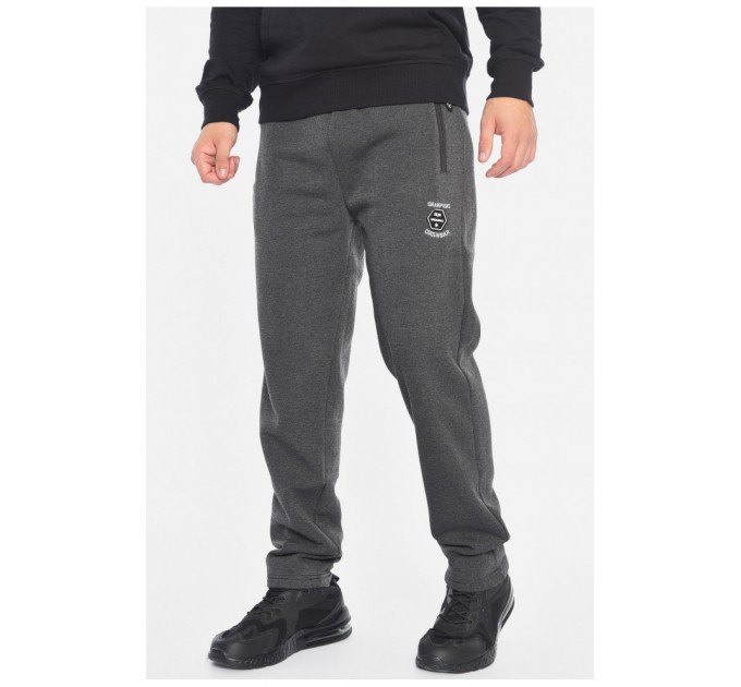 Спортивні штани чоловічі на флісі темно-сірого кольору 192138L