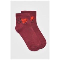 Шкарпетки жіночі демісезонні бордового кольору 192263L