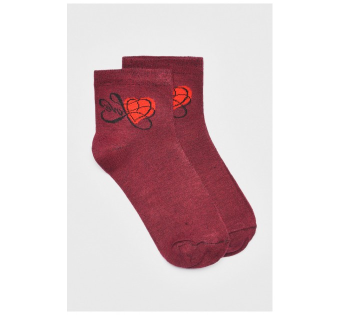 Шкарпетки жіночі демісезонні бордового кольору 192263L