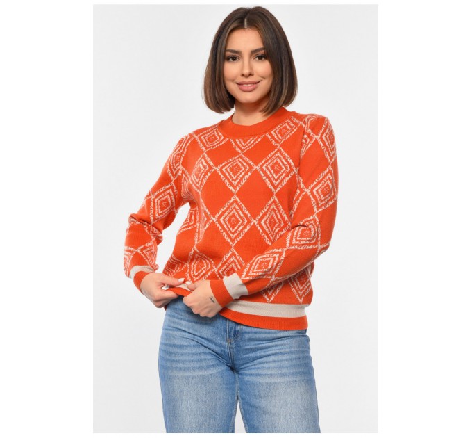 Свитер женский оранжевого цвета 192338L