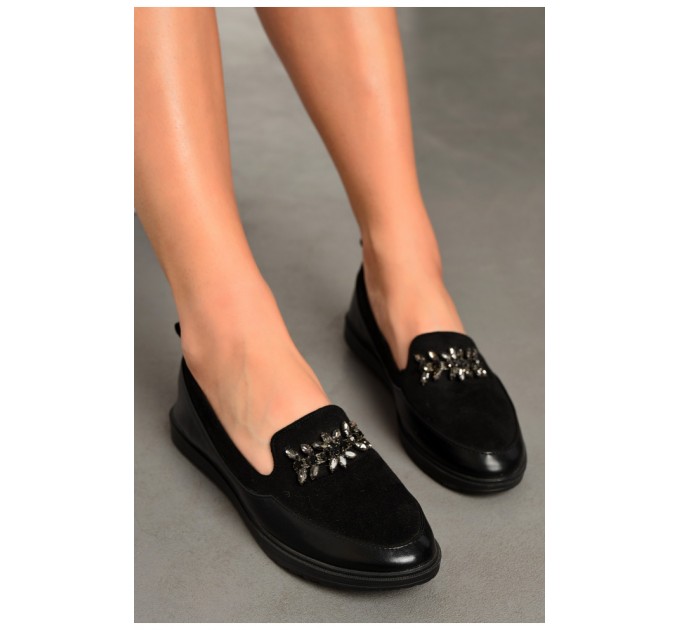 Туфлі-лофери жіночі чорного кольору 192674L