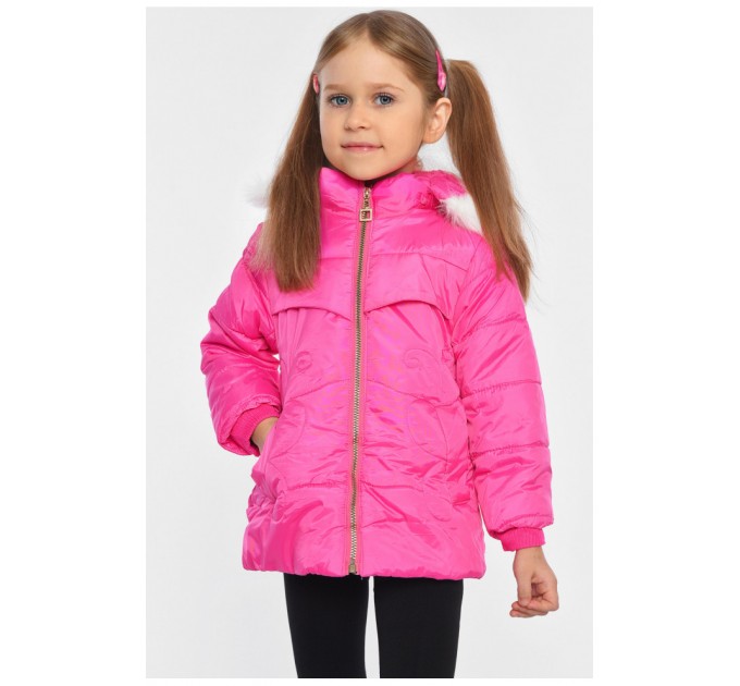 Детская куртка для девочки демисезонная малинового цвета 192830L