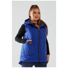 Жилетка женская полубатальная синего цвета 193082L