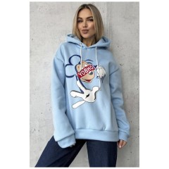 Худые женское на флисе голубого цвета 193100L