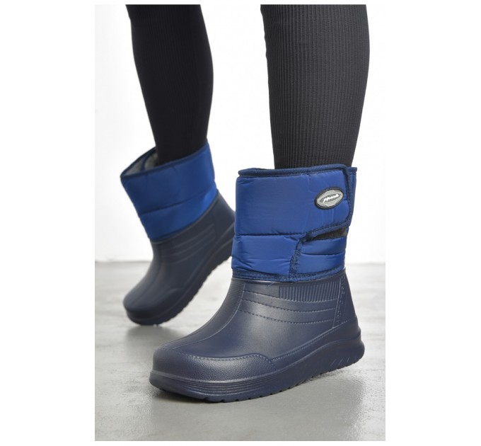 Дутики жіночі на хутрі темно-синього кольору 193169L