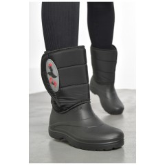 Дутики женские на меху черного цвета 193172L