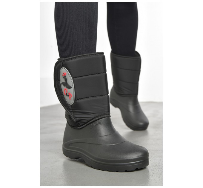 Дутики жіночі на хутрі чорного кольору 193172L