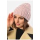 Шапка женская зимняя на флисе однотонная розового цвета 193200L