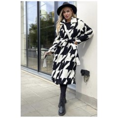 Пальто тедди женское черного цвета 193379L