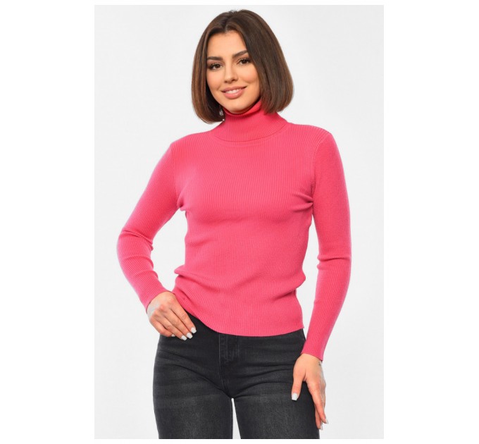 Гольф жіночий однотонний рожевого кольору 193403L