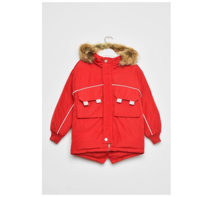 Куртка детская для мальчика еврозима красного цвета 193445L