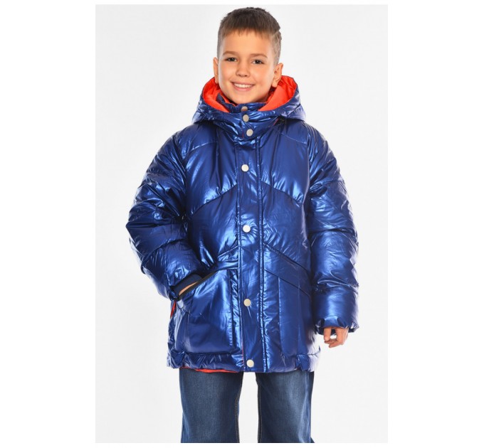 Детская куртка для мальчика еврозима темно-синего цвета 193455L