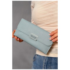 Гаманець жіночий з екошкіри блакитного кольору 193465L