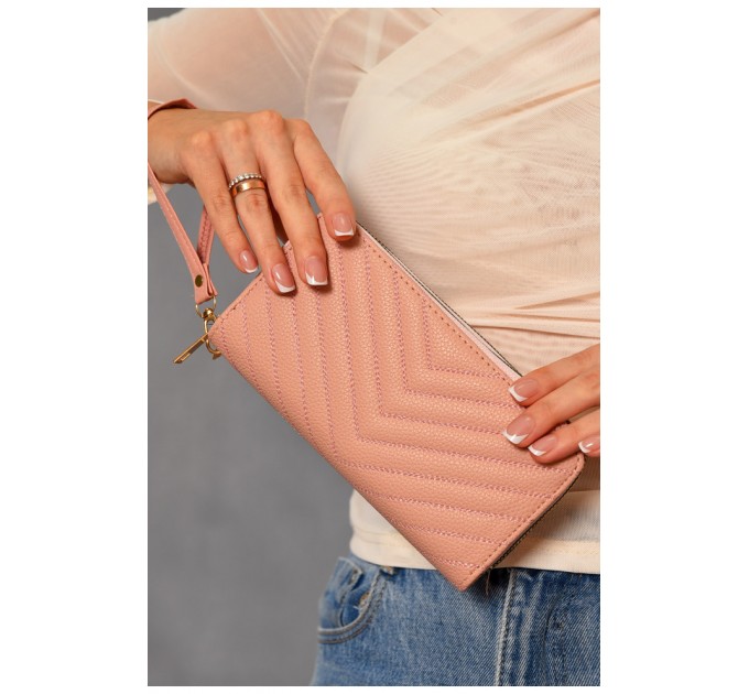 Кошелек женский из экокожи розового цвета 193611L