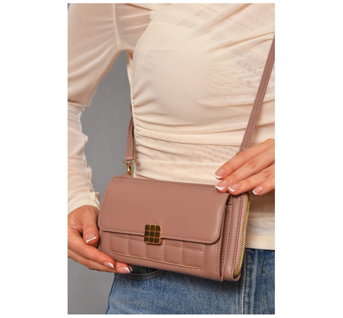 Клатч жіночий з екошкіри пудрового кольору 193633L